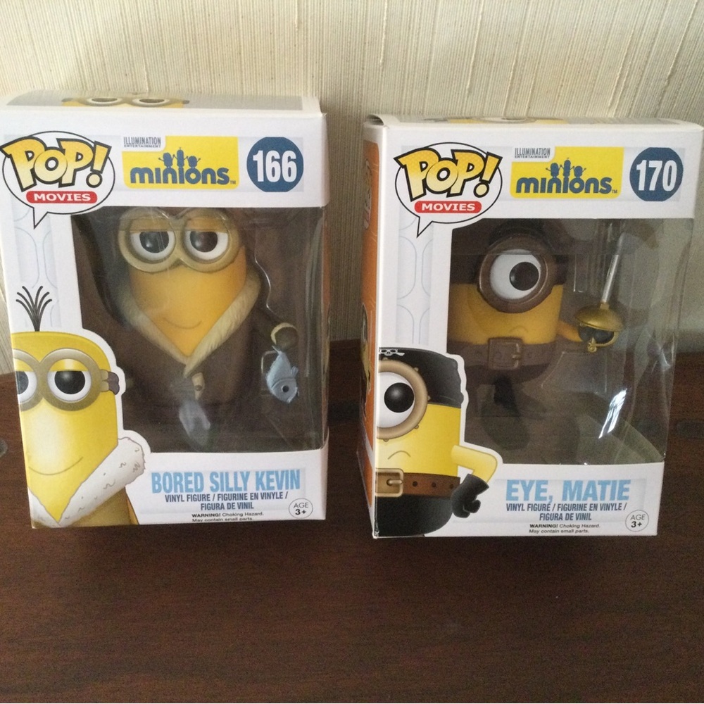 Funko POP! Minions Movie Vinyl Figures - Bored Silly Kevin and Eye Matie